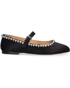 Mach & Mach 10mm Hohe Ballerinas Aus Satin "audrey" - Schwarz