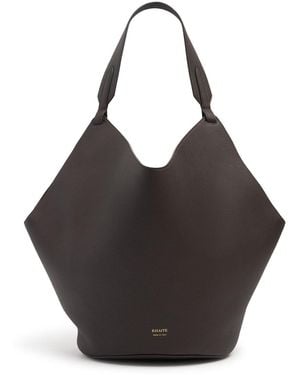 KHAITE Lvr Exclusive Medium Lotus Suede Bag - Black