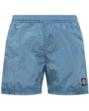 Stone Island Herren Shorts Aus Econyl - Blau