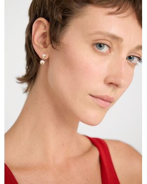 Eera Damen Mono-Ohrring Aus 18Kt Mit Perlen - Braun