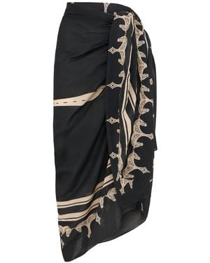 Johanna Ortiz Iconic Ancestral Palm Printed Sarong - Black