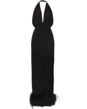 16Arlington Damen Midikleid Aus Krepp Mit Federn „Isolde“ - Schwarz