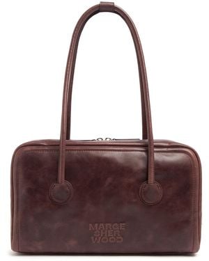 Marge Sherwood Damen Weiche Schultertasche Aus Nubukleder „Boston“ - Lila