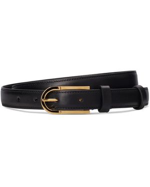 The Row Freya Leather Belt - Black