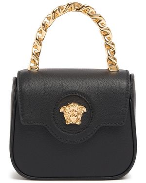 Versace Leather Medusa Handle Bag in Black Lyst UK