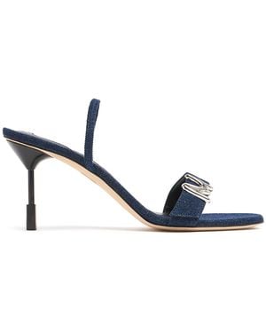 MSGM 75mm Hohe Sandaletten Aus Denim - Blau