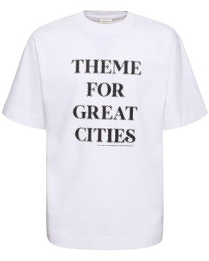 Dries Van Noten Bedrucktes T-shirt Aus Baumwolljersey - Weiß