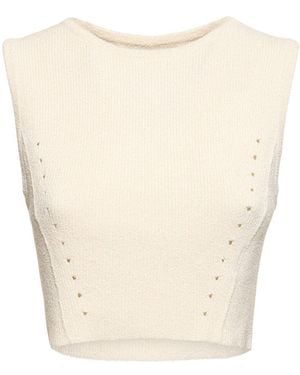 Loulou de Saison Crop-top Aus Viskosemischstrick "chace" - Weiß