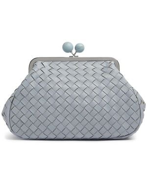 Weekend by Maxmara Damen Pancia Woven Leather Clutch - Grau