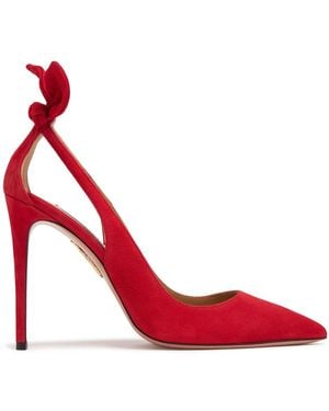 Aquazzura Bow Tie スエードパンプス 105mm - レッド