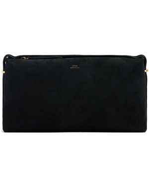 TOTEME Scoop Suede Clutch in Black | Lyst