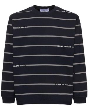 Stone Island クルーネック ストライプ スウェットシャツ - ブルー