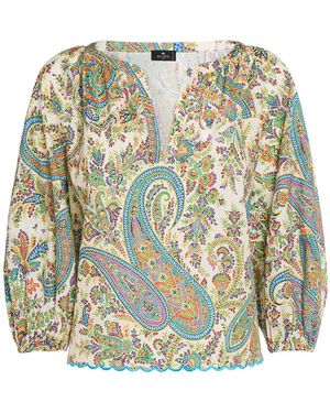 Etro 七分袖コットンシャツ - マルチカラー