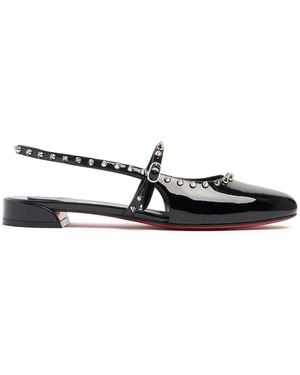 Christian Louboutin 10Mm Sweet Janispikes Mary Jane Flats - Black