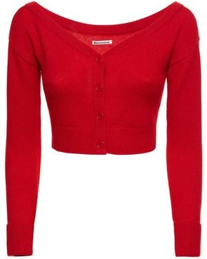 Reformation Kaschmir-strickjacke "millie" - Rot