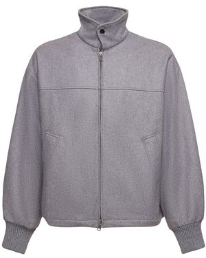 Cellar Door Lou Wool Blend Zip Jacket - Grey