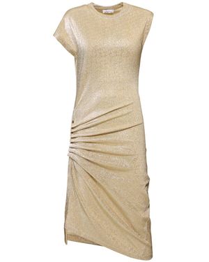Rabanne Fitted Lurex Jersey Dress in White | Lyst
