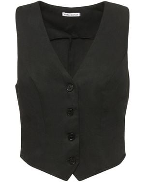 Reformation Devin Twill Vest - Black