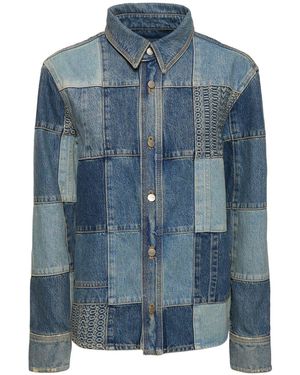 Marc Jacobs Patchwork Denim Shirt - Blue