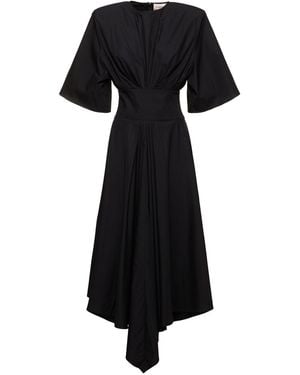 Alexandre Vauthier Midikleid Aus Baumwollpopeline - Schwarz