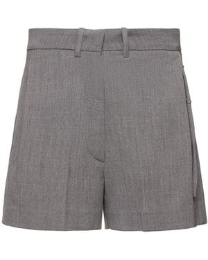 Low Classic Damen Bermudashorts Aus Wollmischung - Grau