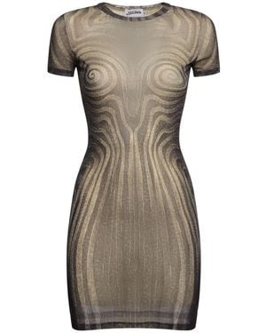 Jean Paul Gaultier Mesh Spiral ミニドレス - グレー