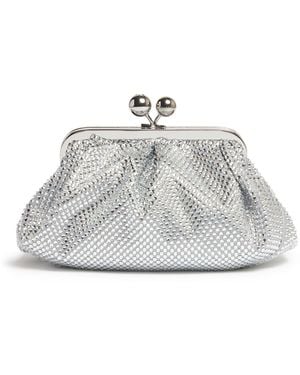 Weekend by Maxmara Damen Emy Crystals Clutch - Weiß