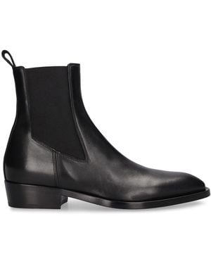 Mattia Capezzani Chelseastiefel Aus Leder "gaucho" - Schwarz