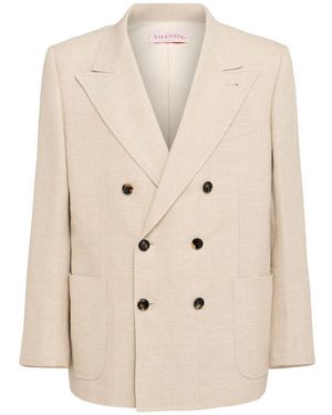Valentino Herren Jacke Aus Leinen Und Viskose - Natur
