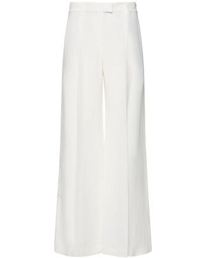 Brunello Cucinelli Weite Hose Aus Leinenmischtwill - Weiß