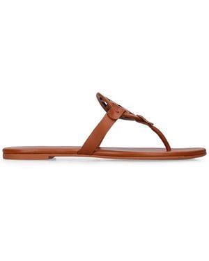 Tory Burch 10mm Hohe Sandalen Aus Leder "miller" - Braun