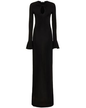 Nina Ricci カットアウトジャージーロングドレス - ブラック