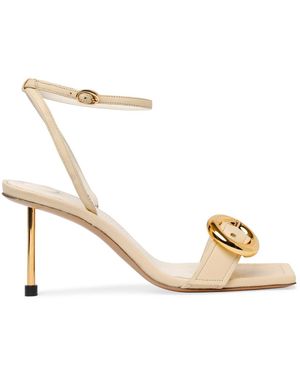 Jacquemus 80Mm Regalo Leather Sandals - Metallic