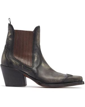 DSquared² Herren 80Mm Hohe Cowboystiefel Aus Leder „Magliano“ - Braun