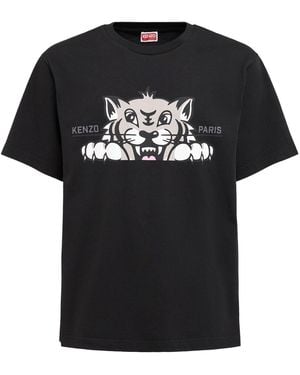 KENZO Herren Oversized T-Shirt „Kenzo Happy Tiger“ - Schwarz