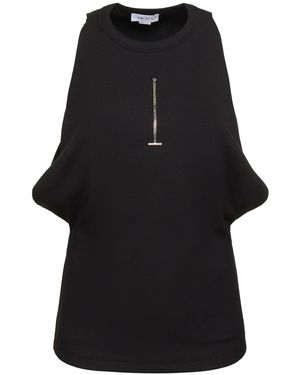 McQueen ストレッチコットンリブトップ - ブラック