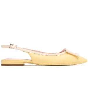 Roger Vivier Gommettine レザースリングバックフラットシューズ 10mm - ナチュラル