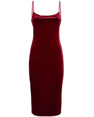 Reformation Midikleid Aus Samt "merel" - Rot