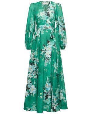 Zimmermann Everley コットンミディドレス - グリーン