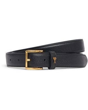 【AMI PARIS】Paris Paris 25MM Belt Black Brass Black/Vibrated Brass Ami De Coeur Oval Buckle Belt 30 Mm