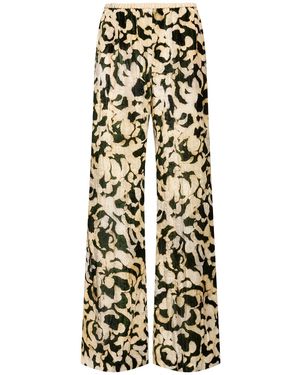 Forte Forte Printed Velvet Flared Trousers - Multicolour