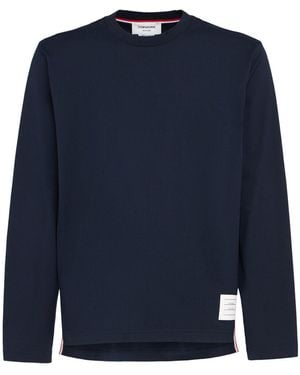 Thom Browne Herren Oversized Langarm-Shirt Aus Baumwolle - Blau