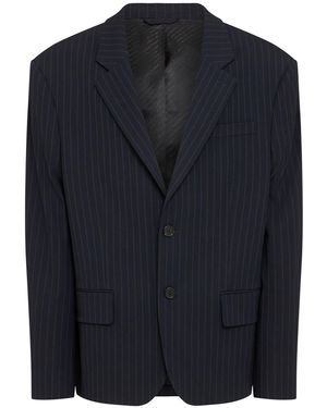 Acne Studios Herren Viskosejacke Mit Nadelstreifen „Jotam“ - Blau