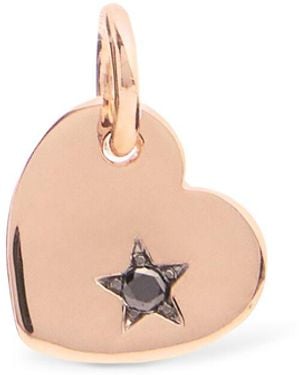 Dodo Damen 9Kt Roségold-Anhänger Mit Diamanten „Cuore“ - Pink