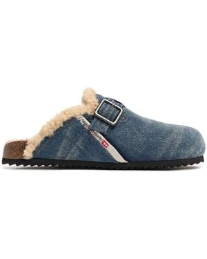 DIESEL Mules Aus Baumwolldenim "woodstock" - Blau