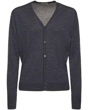 John Smedley Bryn Extrafine Wool Knit Cardigan - Blue