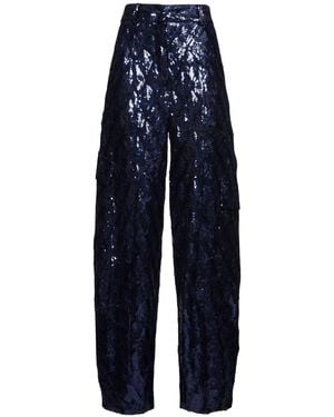 ROTATE BIRGER CHRISTENSEN Sequined Cargo Trousers - Blue