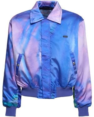 Bluemarble Bomberjacke Aus Seide Mit Tie-dye-druck - Blau