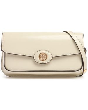 Tory Burch E/w Robinson Brushed Leather Bag - Natur