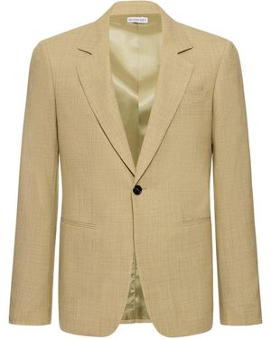 Burberry Einreihiges Wolljackett - Natur